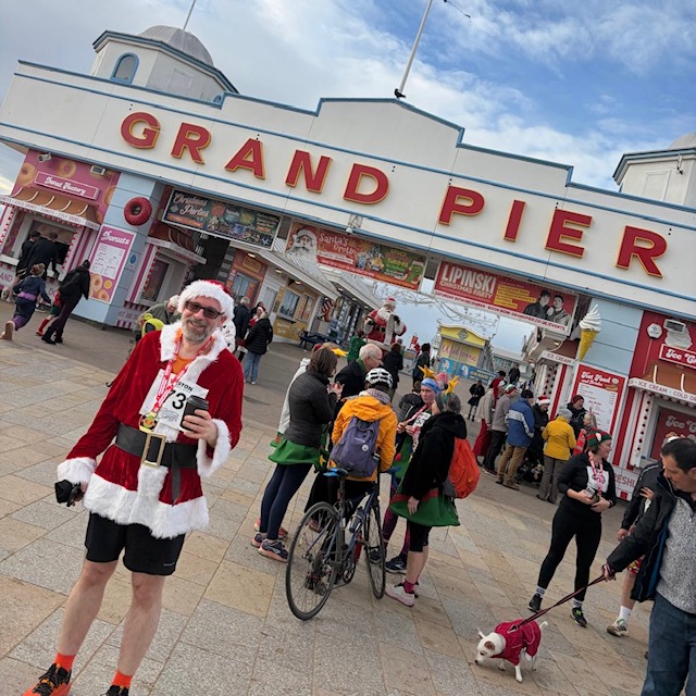 A photo of me after the race with my medal